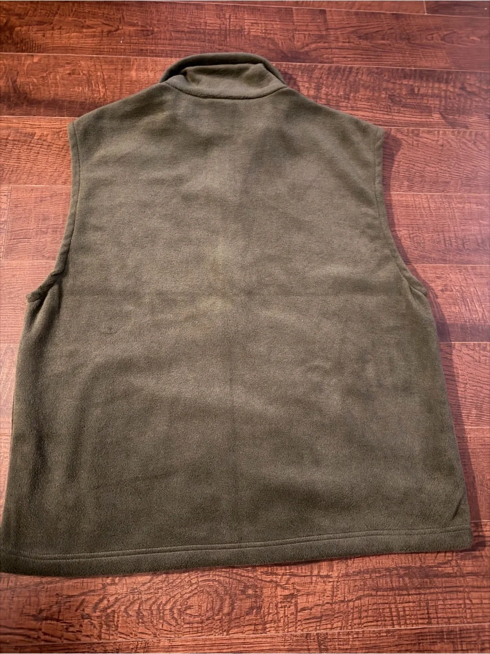 Columbia Fleece Vest Men's Green Olive Full Zip Sleeveless Outdoor Jacket Size L